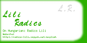 lili radics business card